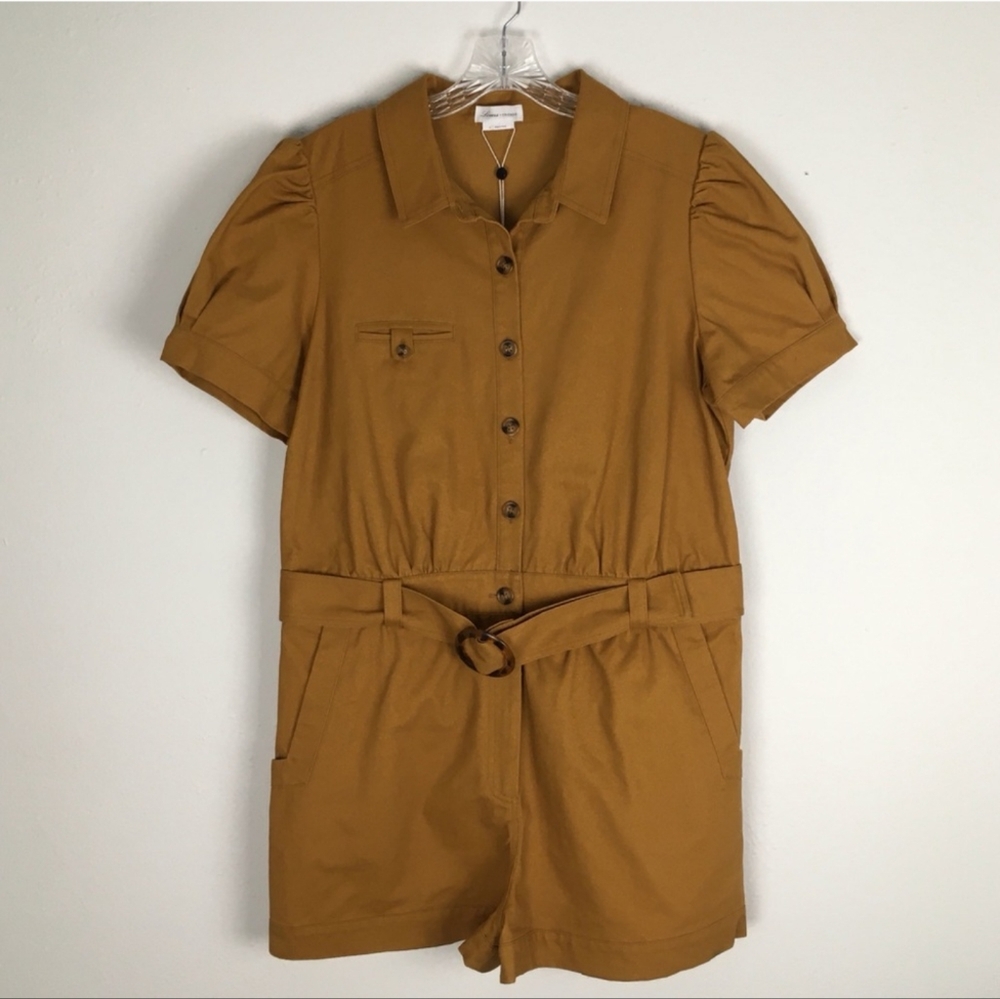 Lovers + Friends Revolve Miles Romper Camel Brown